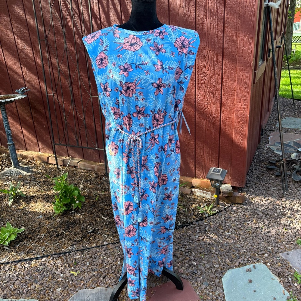 🌸 Coolibar Blue & Pink UPF 50+ Sheath Dress 🌸